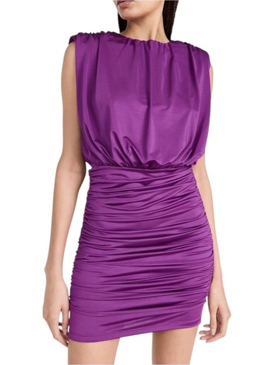 Veronica Beard Dresses & Skirts - Veronica Beard Bora Satin Ruched Mini Dress in Dark Violet Size 6